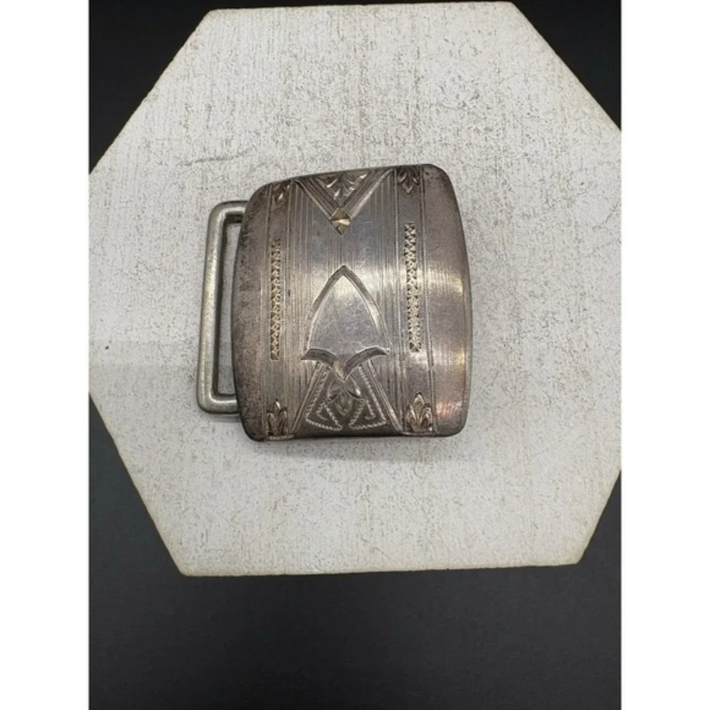C.B. Marks & Co Sterling Silver Antique Belt Buckle Cincinnati Arts Crafts 20.9g